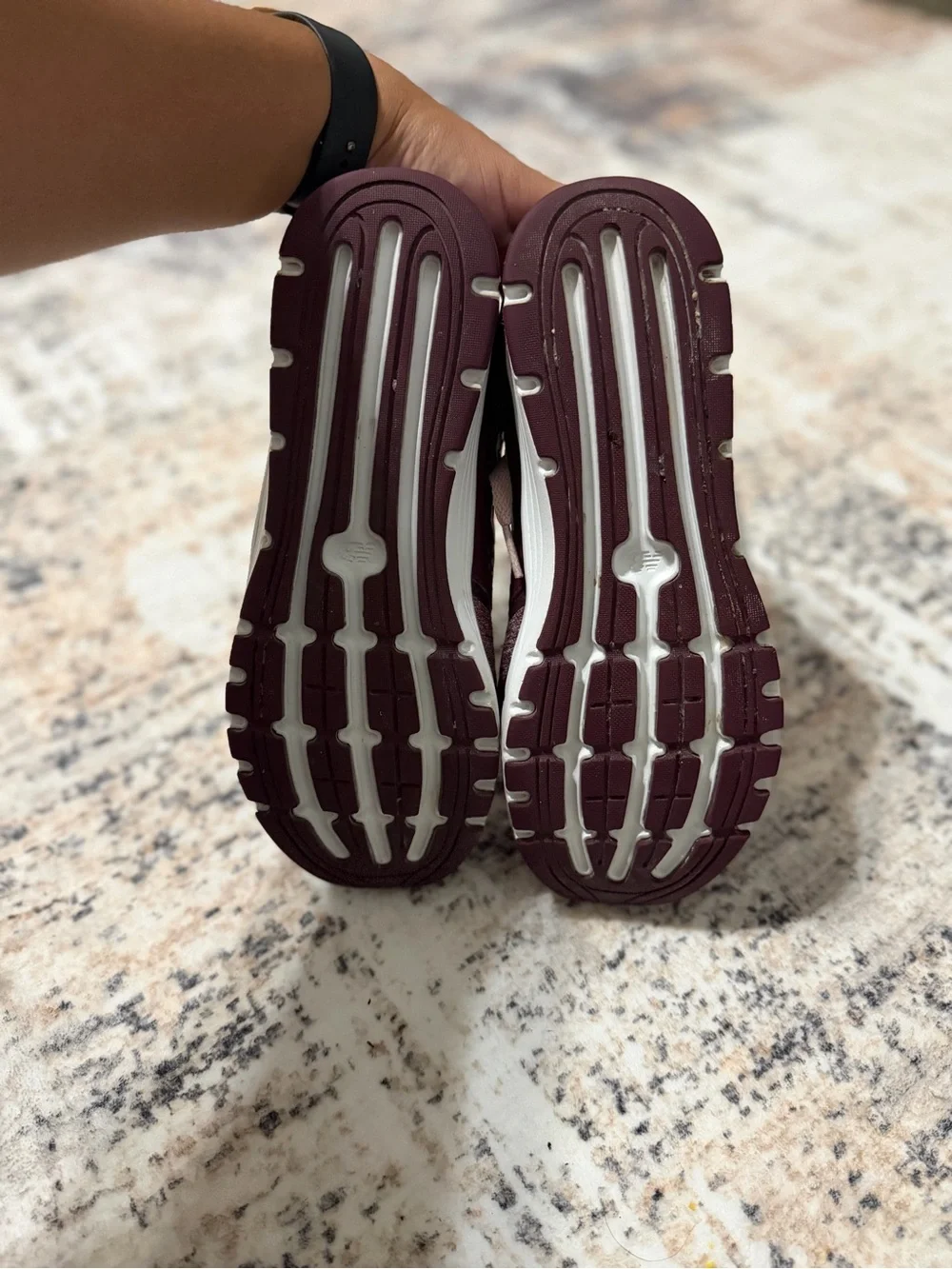 New Balance Women’s Burgundy Athletic Sneakers with Blush Laces